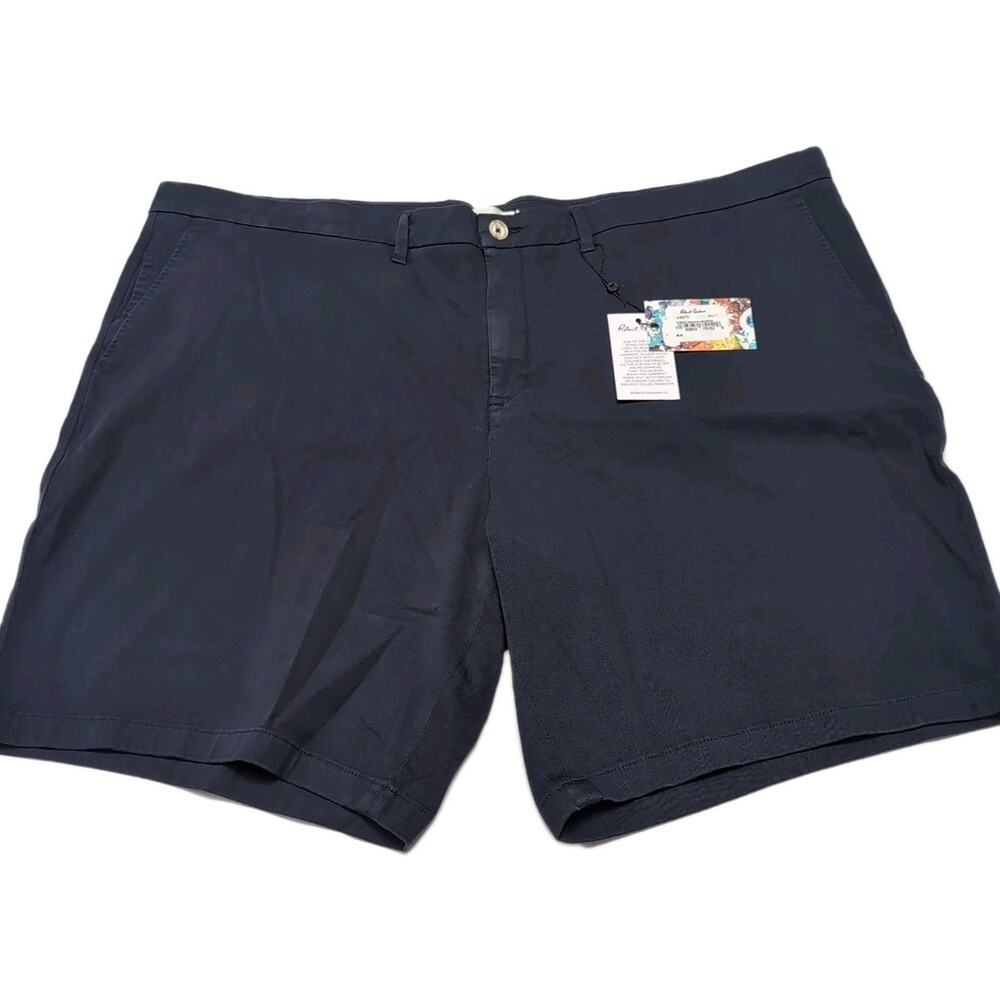 Robert Graham Shorts Mens Big & Tall Size 46 Navy Blue Twill Stretch‎ Cotton NWT